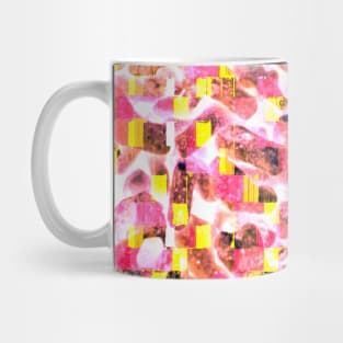 Abstract Coral Red-Orange-Pink Tones Glitch Pattern Mug